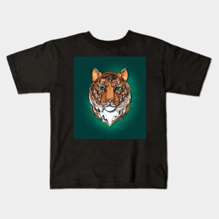 Continuous Line Tiger Portrait. 2022 New Year Symbol by Chinese Horoscope Kids T-Shirt